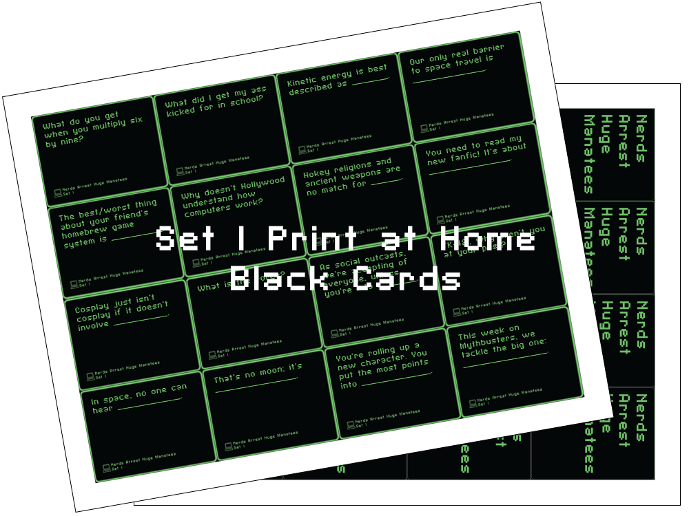 Set 1 Print at Home Black Cards