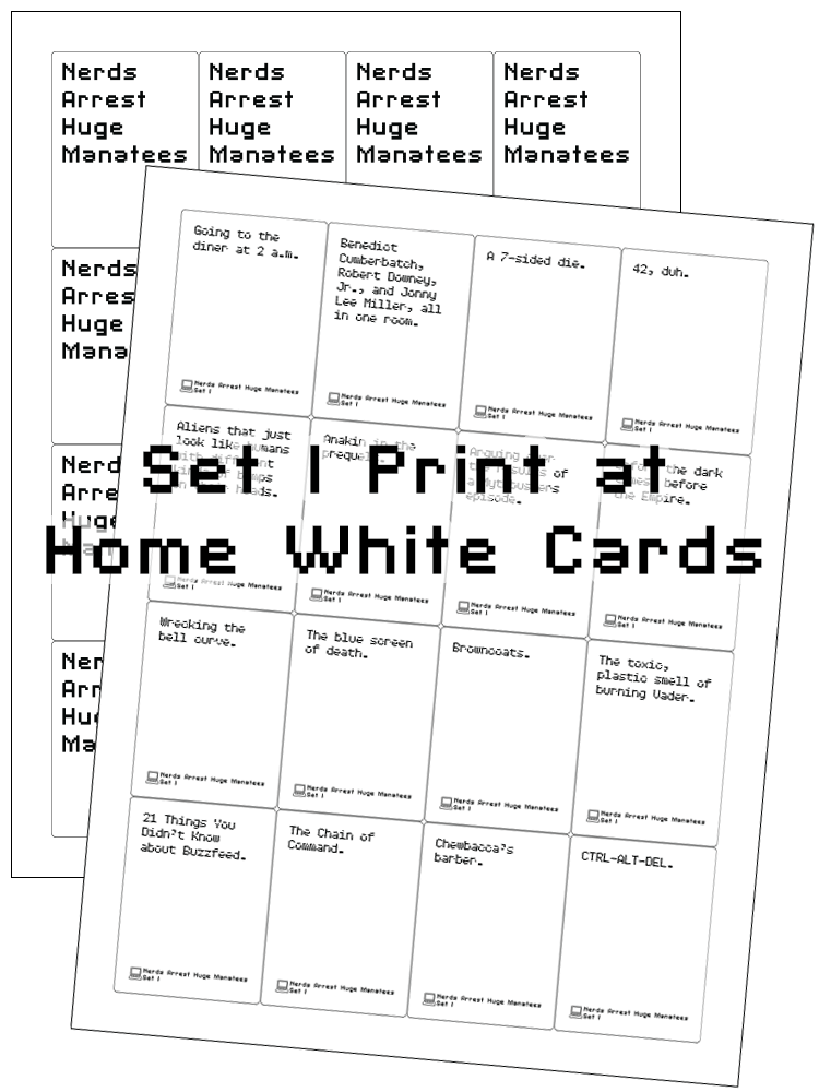 Set 1 Print at Home White Cards